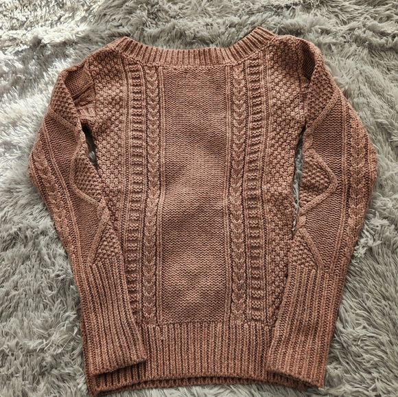 Moda International Mauve Wool Blend Mixed Stitch Boatneck Fitted Sweater - Picture 2 of 7